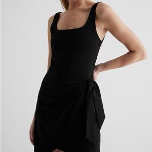 Express Black Mini Wrap Front Dress S - NWT